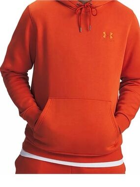 Under Armour Men’s Bright Orange Pullover Hoodie with Logo